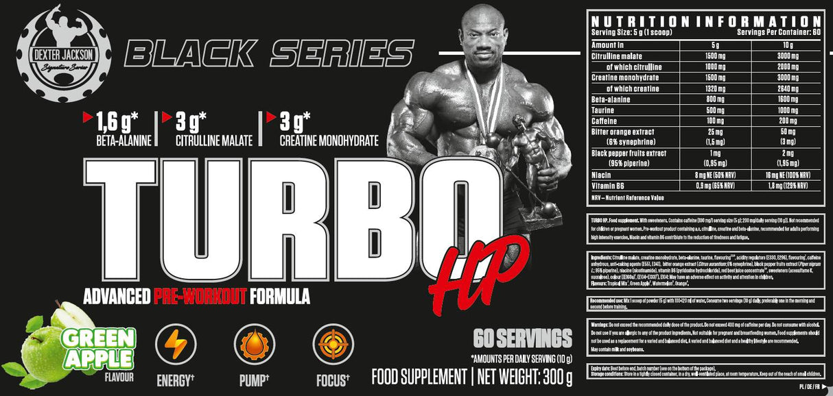 Black Series | Turbo HP Advanced Pre-Workout Formula - 300 грама