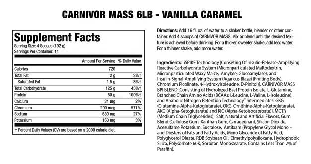 Carnivor Mass / Beef Gainer - 2724 грама