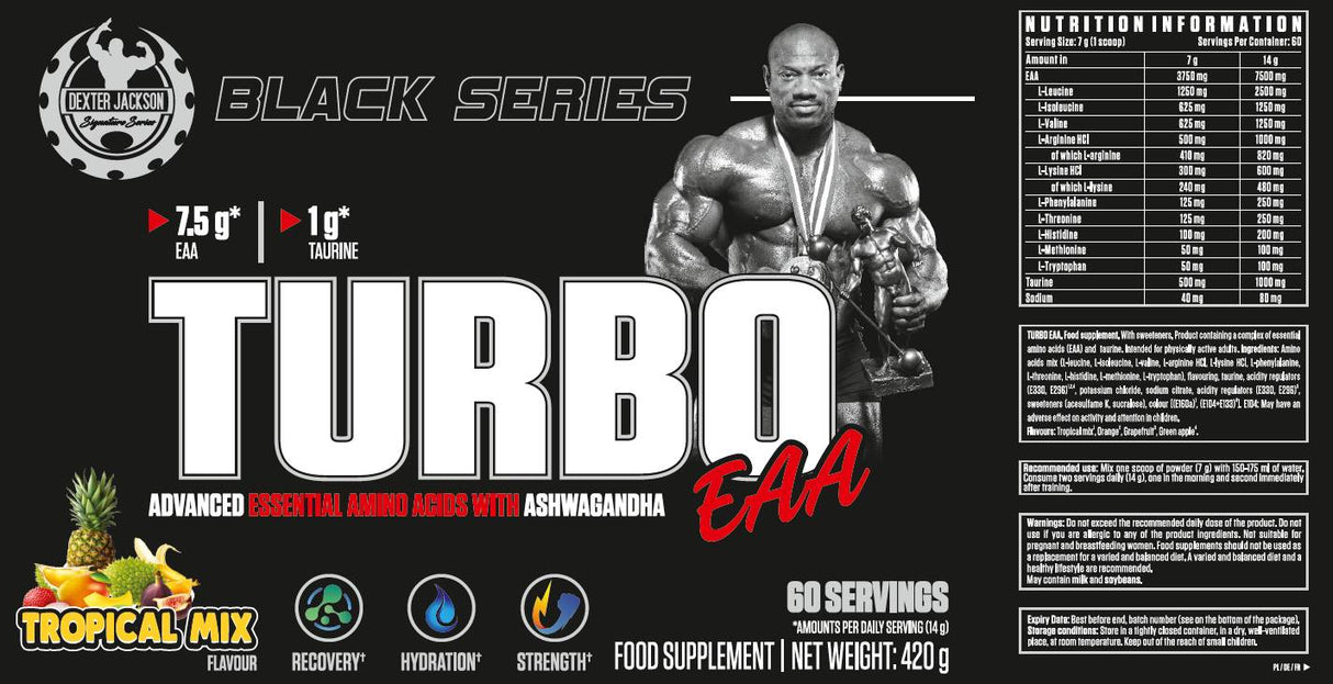 Black Series | Turbo EAA Powder ~ Essential Amino Acids with Taurine - 420 грама