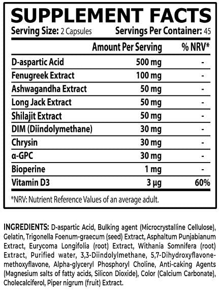 Testro Gen | The Ultimate Testosterone Booster - 90 κάψουλες