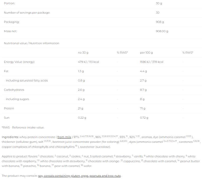 80 Proteine ​​din zer | WPC Instant - 908 grame