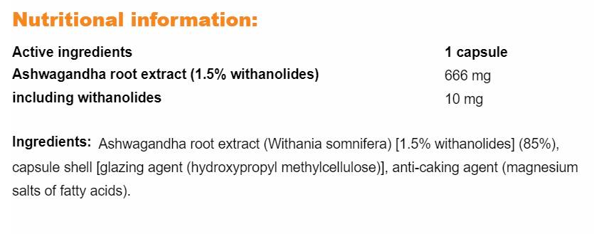 Ashwagandha Perfect 666 mg - 90 капсули