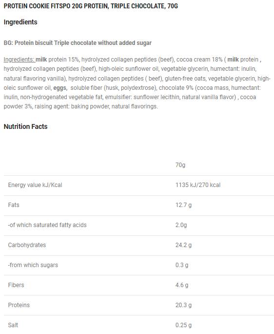 Soft Protein Cookie | with 8g Collagen & No Added Sugar - 10 x 70 грама