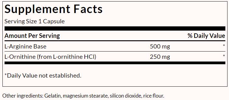 L-Arginine & L-Ornithine - 100 капсули