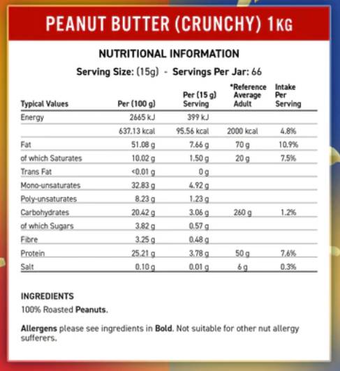 Fit Cuisine 100% Peanut Butter - Crunchy - 350 грама