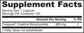 Creatina monohidrat 800 mg 120 capsule