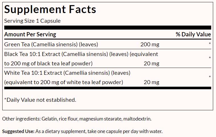 Green, White and Black Tea Complex - 60 капсули