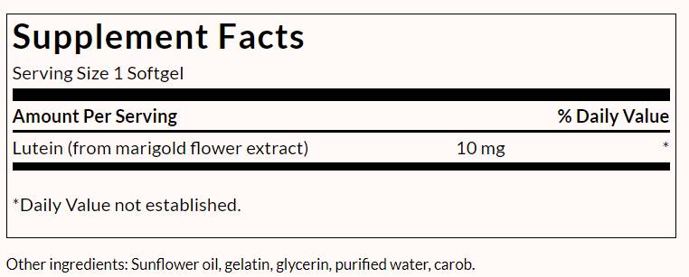 Lutein 10 mg - 60 Гел капсули