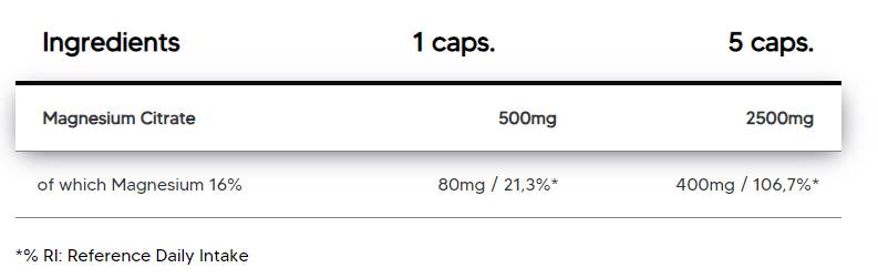 Magnesium Citrate 500 mg - 150 капсули