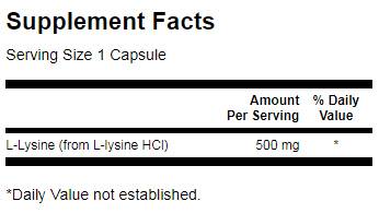 L-Lizină 500 mg - 100 capsule