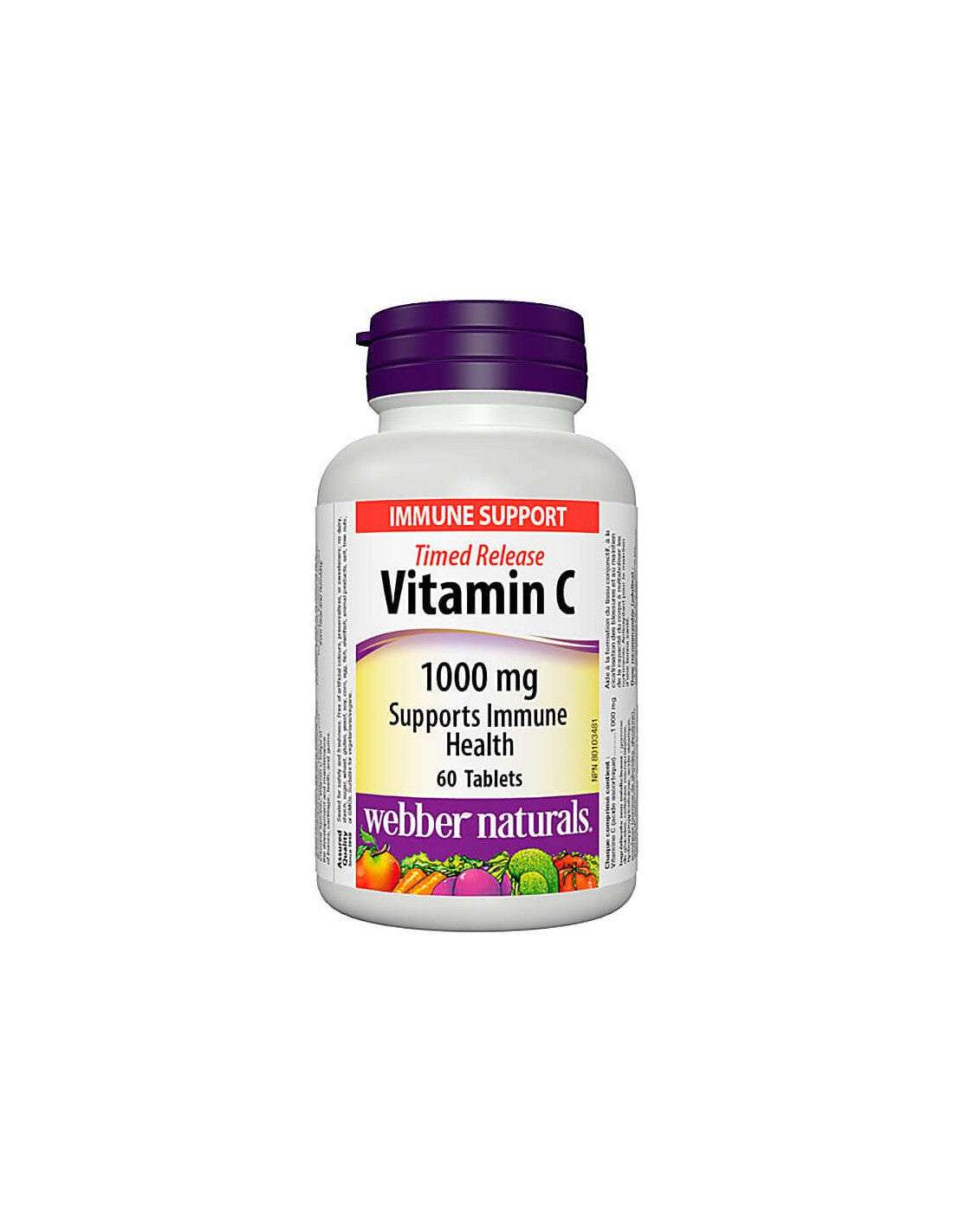 Time Release Vitamin C - Vitamin C 1000 mg, 60 δισκία με παρατεταμένη αποδέσμευση Webber Naturals