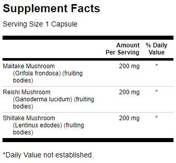 Triple Mushroom Complex 600 mg - 60 κάψουλες