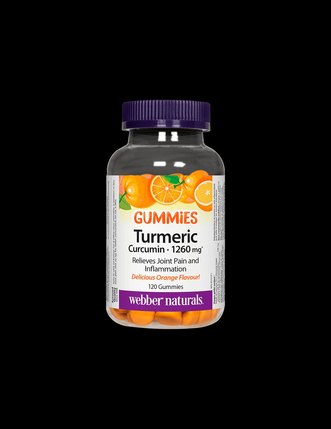 Turmeric Curcumin Gummies / Куркума, 120 желирани таблетки с вкус на портокал Webber Naturals