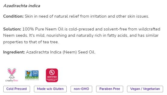 Έλαιο Neem | 100% Pure Azadirachta Indica - 30 ml