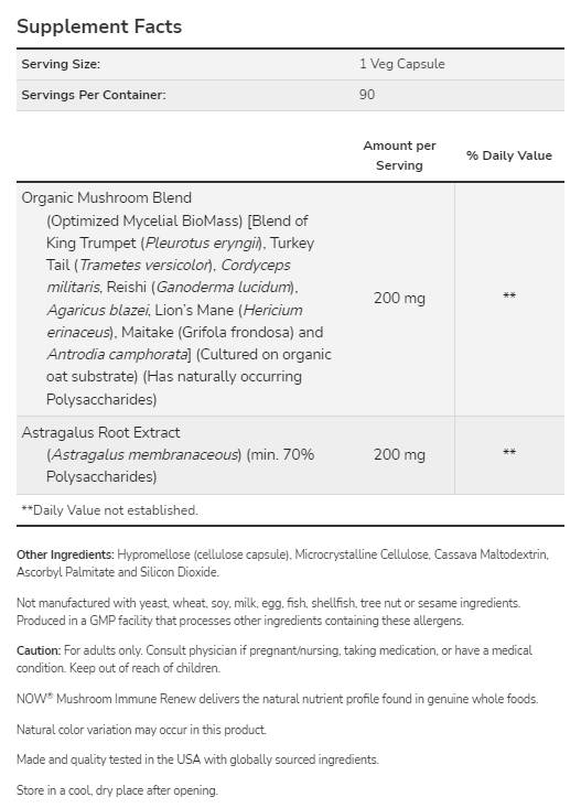 Mushroom Immune Renew 90 κάψουλες