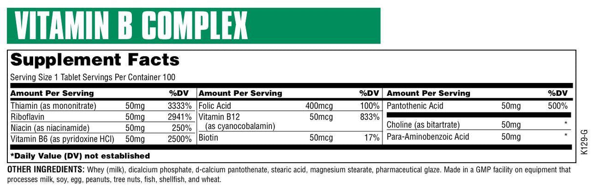 Complex de vitamina B 100 tablete