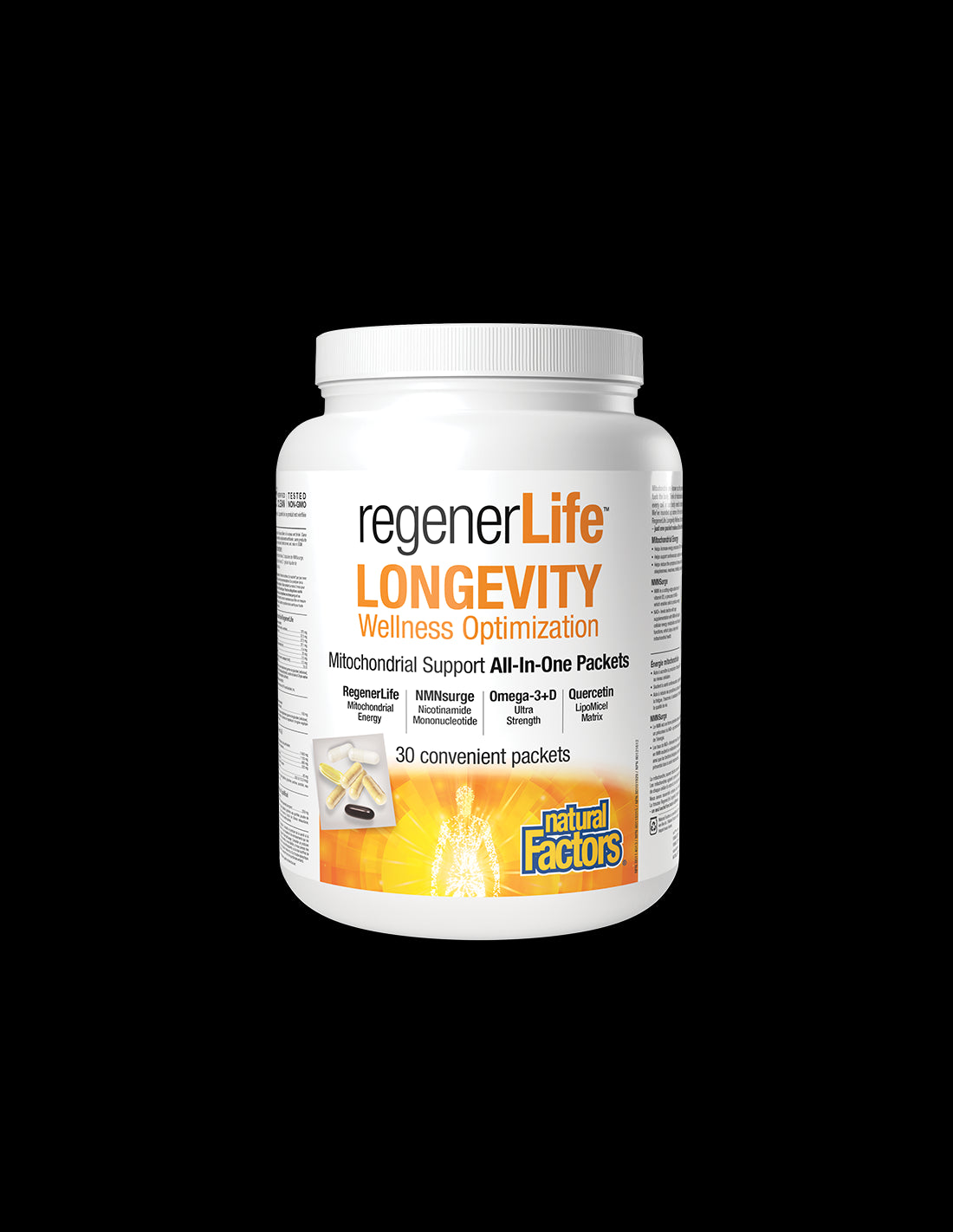 În sprijinul sănătății celulare - Regener Life™ Longevity, 30 de pachete de Natural Factors