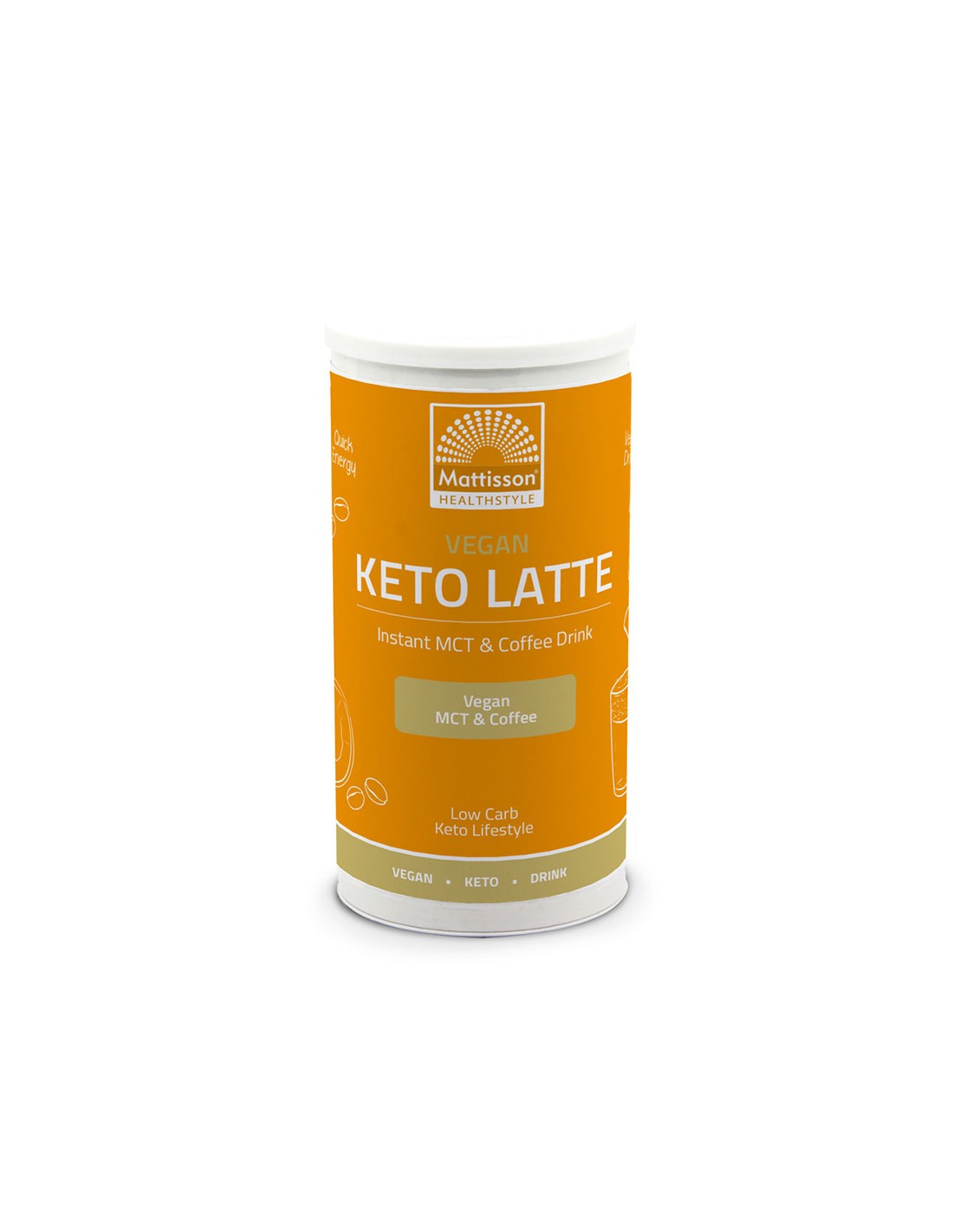 Vegan Keto Latte - Băutură instant cu cafea și uleiuri MCT, aromă de migdale, 200 g Mattisson Healthstyle