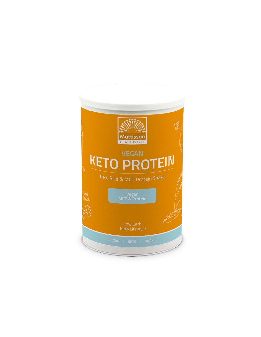 Веган Кето протеинов шейк - грах, ориз, MCT, 350 g прах Mattisson Healthstyle