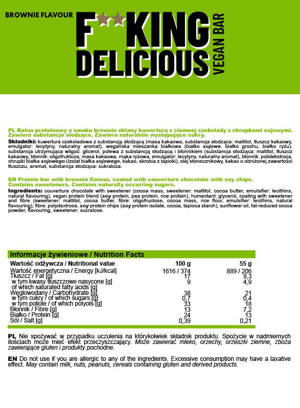 F**KING Delicious Vegan Bar - 55 грама