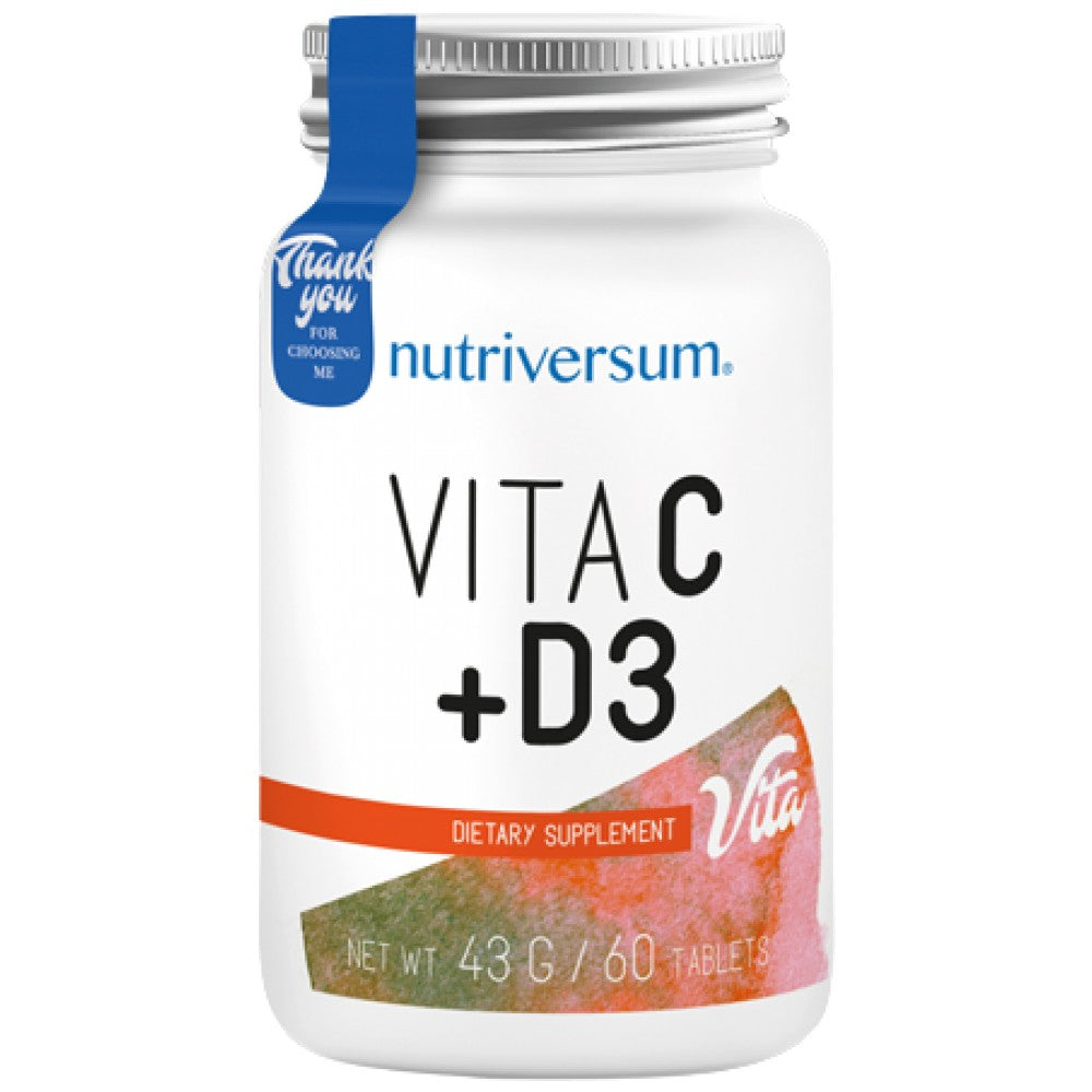 Vita C + D3 | Βιταμίνη C 500 mg + Βιταμίνη D 1000 IU 60 Δισκία