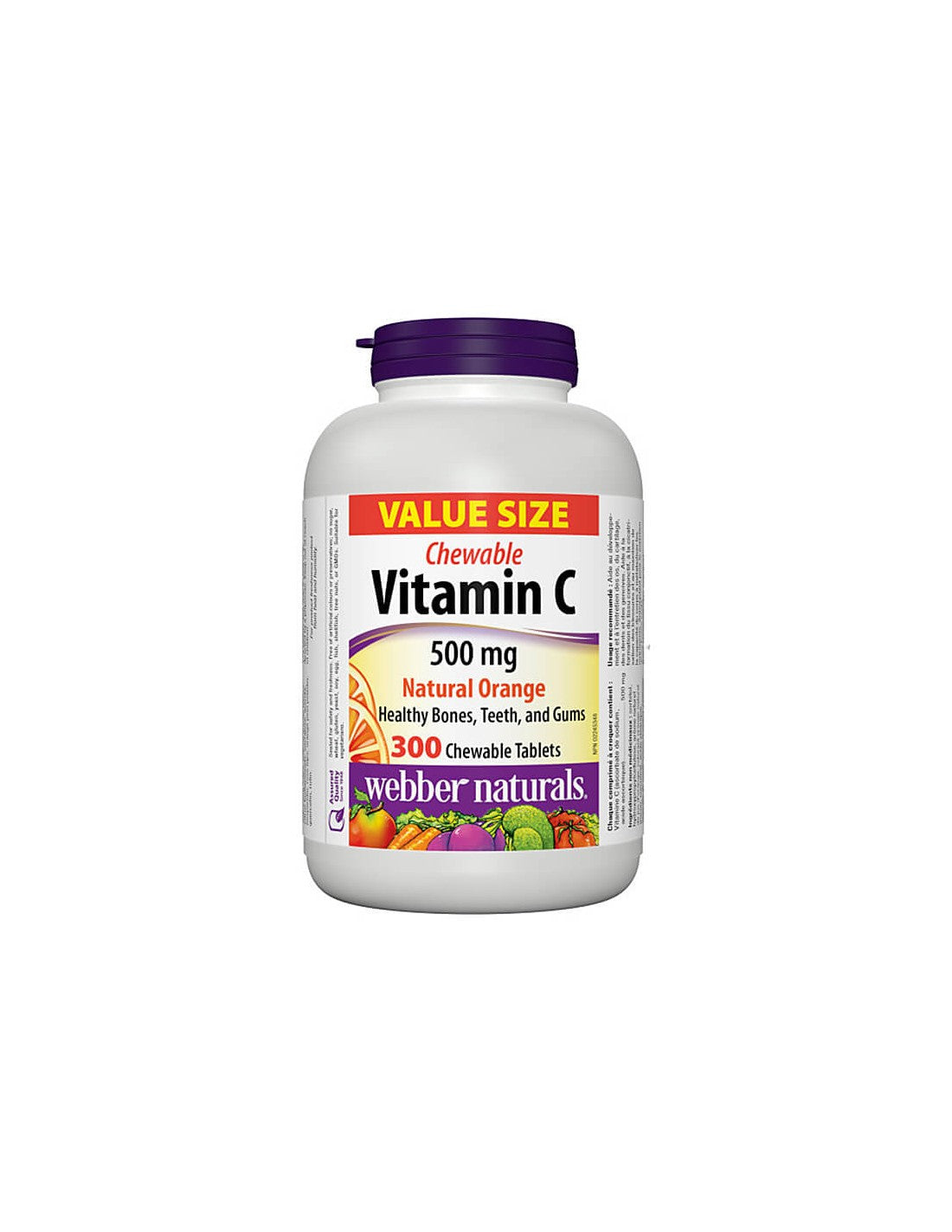 Vitamin C 500 mg Chewable - Витамин С 500 mg, 300 дъвчащи таблетки Webber Naturals