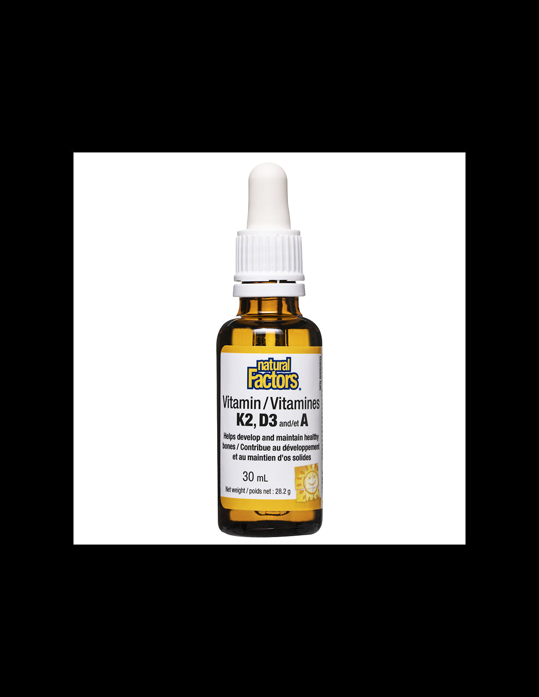 Vitamina K2, D3, A (picături) / Pentru osteoporoză, 30 ml, 120 doze Natural Factors