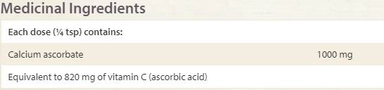 Vitamina C 1000 mg Ascorbat de calciu - 125 grame