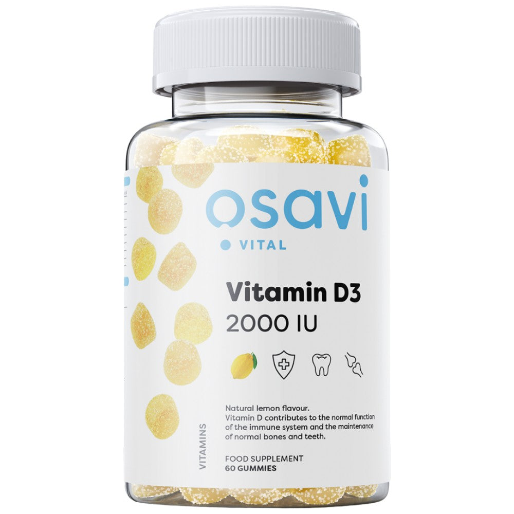 Vitamina D3 2000 UI | 60 de bomboane de jeleu masticabile