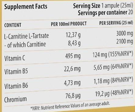 Liquid L-Carnitine Shot 3000 - 20 x 25 мл