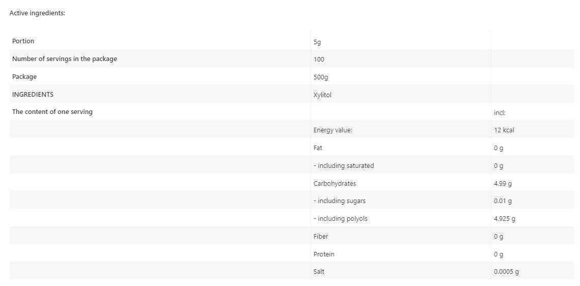 Ksylitol | Xylitol - 500 грама