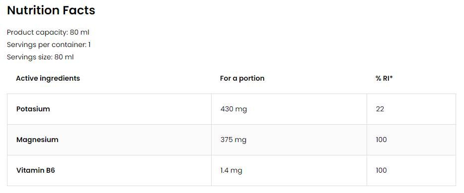 Magnesium Shot / with Potassium + B6 - 80 мл