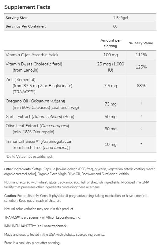 AlliBiotic CDZ™ | Εποχιακή Ανοσολογική Υποστήριξη - 60 κάψουλες Gel