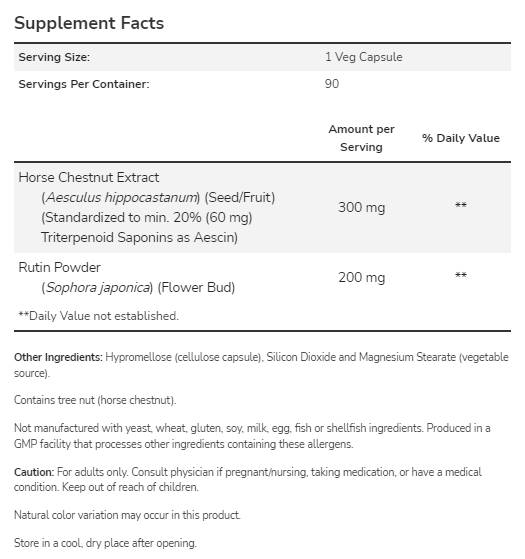 Horse Chestnut 300 mg - 90 капсули